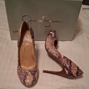 Jessica Simpson Brown Snakeskin Heels